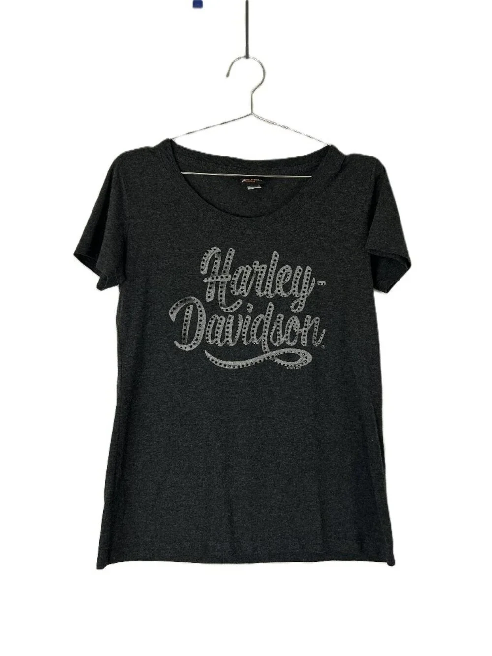 Harley Davidson Rhinestone Lynchburg T shirt L Gray